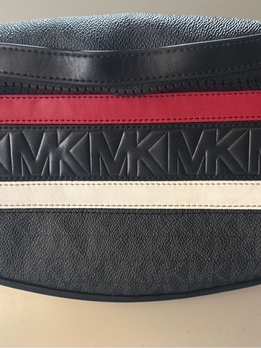 Michael Kors Men’s MK Logo Belt Bag Fanny Pack Black Red White NWOT